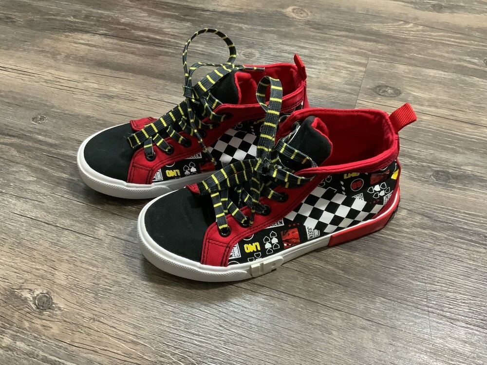 Ground Up Cars Lightning McQueen High-Top Sneakers Sz 3 Red White